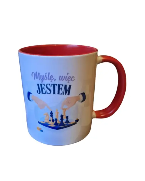 kubek szachowy MYŚLĘ, WIĘC JESTEM